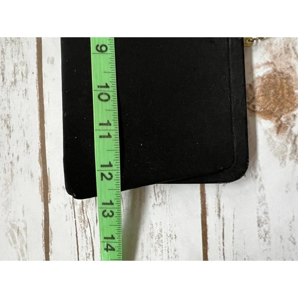 Vintage Clutch Black Vintage Jeweled Clasp Chain Strap OS